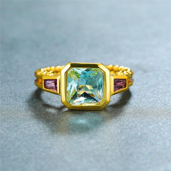 cluster rings cute female aqua blue crystal ring vintage yellow gold wedding for women charm bridal square engagement, Golden;silver
cluster rings cute female aqua blue crystal ring vintage yellow gold wedding for women charm bridal square engagement, Golden;silver