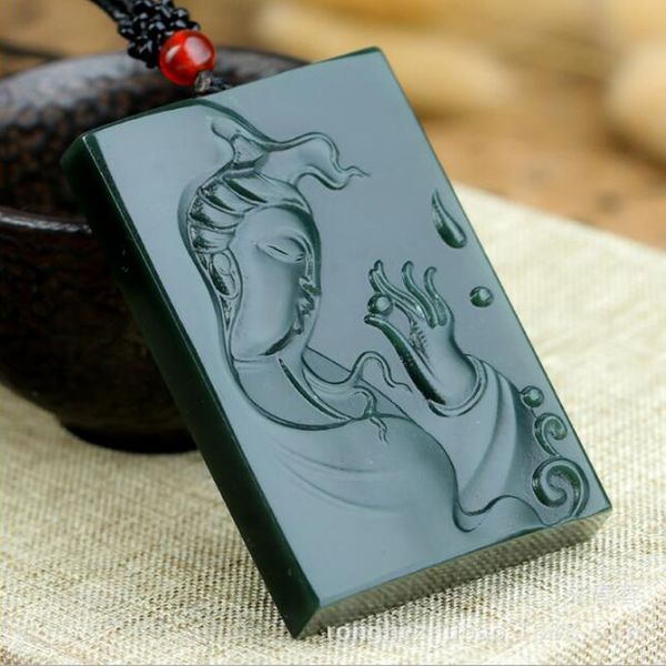 natural hetian jade carved guanyin pendant blessing amulet women men fine jewelry, Black;brown
natural hetian jade carved guanyin pendant blessing amulet women men fine jewelry, Black;brown