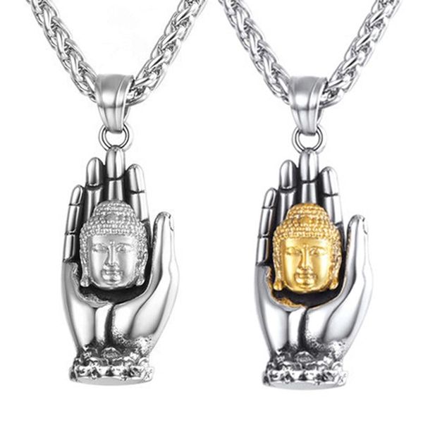 buddha necklace men hand palms pendant trendy jewelry necklaces for women gifts wholesale, Silver 
buddha necklace men hand palms pendant trendy jewelry necklaces for women gifts wholesale, Silver
