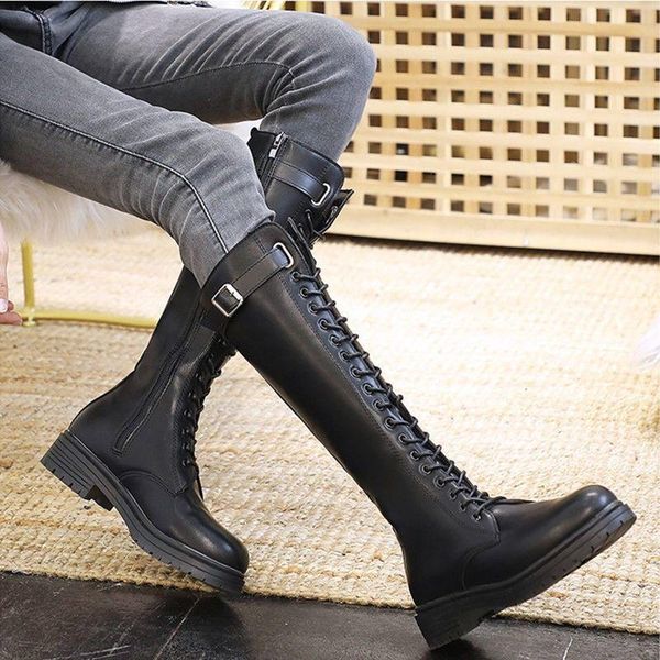 boots 2021 est low heel long women shoes round toe buckle zip autumn winter fashion knee high woman, Black
boots 2021 est low heel long women shoes round toe buckle zip autumn winter fashion knee high woman, Black