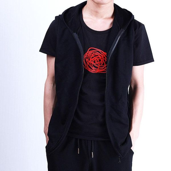 m-5xl men's casual hooded shirts mlale solid sleeveless zipper jacket vest for men summer cothing vests, Black;white
m-5xl men's casual hooded shirts mlale solid sleeveless zipper jacket vest for men summer cothing vests, Black;white