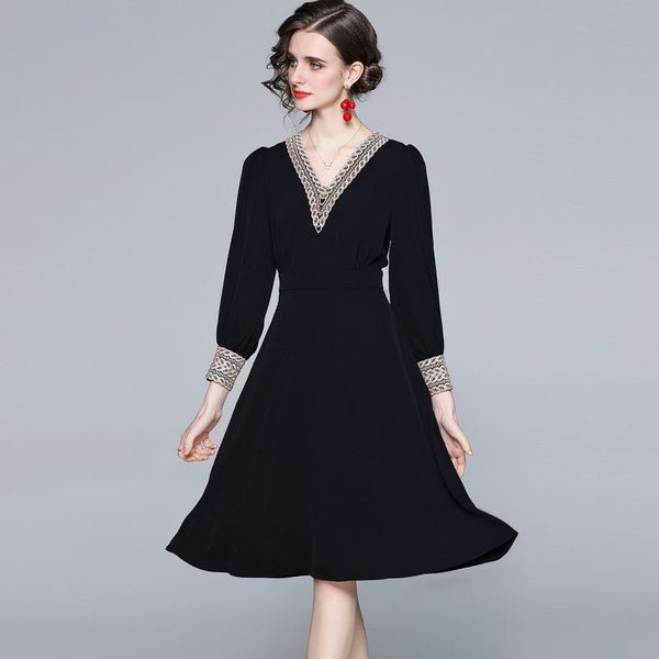 casual dresses elegant autumn temperament printed velvet suit collar fashion black dress notched collect waist vestidos, Black;gray
casual dresses elegant autumn temperament printed velvet suit collar fashion black dress notched collect waist vestidos, Black;gray