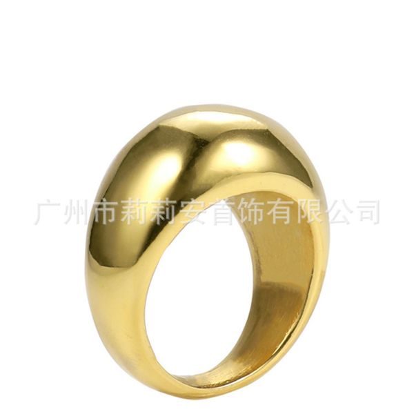 18k gold plated titanium steel fashion large smooth face wide ring, personalized hip hop ins same ring r194022, Black
18k gold plated titanium steel fashion large smooth face wide ring, personalized hip hop ins same ring r194022, Black