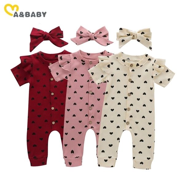 0-24m spring summer born infant baby girl ruffle romper heart print knitted jumpsuit playsuit valentine's day clothes 210515, Blue
0-24m spring summer born infant baby girl ruffle romper heart print knitted jumpsuit playsuit valentine's day clothes 210515, Blue