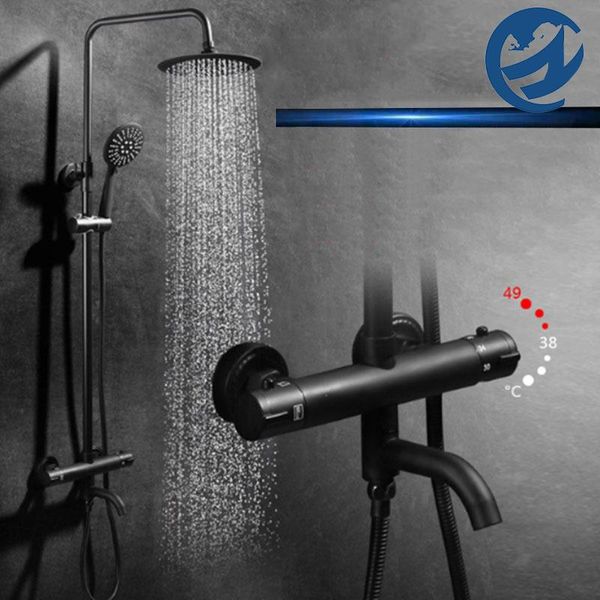 black chrome thermostatic shower faucet bathroom bathtub dual handles cold water tap tub spout sets
black chrome thermostatic shower faucet bathroom bathtub dual handles cold water tap tub spout sets