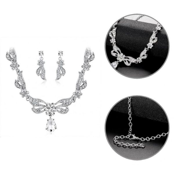 earrings & necklace adjustable accessory temperament oval-shaped pendant for banquet, Silver
earrings & necklace adjustable accessory temperament oval-shaped pendant for banquet, Silver