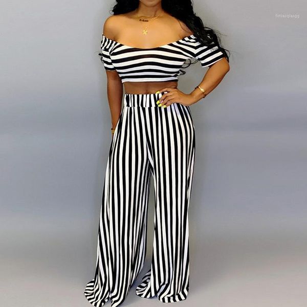 summer striped print overalls rompers slash neck short sleeve crop wide legs women plus size club loose pants 2pcs sets women's tra, Gray
summer striped print overalls rompers slash neck short sleeve crop wide legs women plus size club loose pants 2pcs sets women's tra, Gray