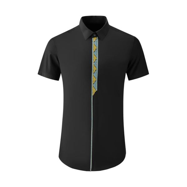 men's casual shirts 2021 summer half pattern embroidery exquisite slim fit shirt everyday fashion clothing designer, White;black
men's casual shirts 2021 summer half pattern embroidery exquisite slim fit shirt everyday fashion clothing designer, White;black
