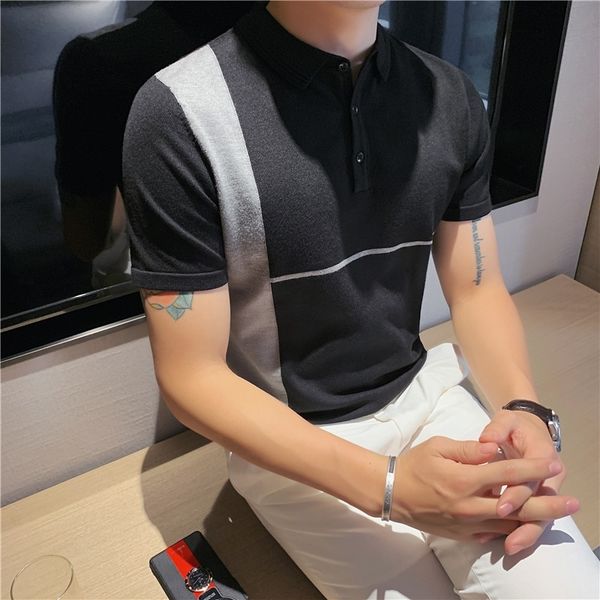 knitting polo shirts splicing short sleeve polo hombre casual business lapel slim fit male clothing m-3xl 210527, White;black
knitting polo shirts splicing short sleeve polo hombre casual business lapel slim fit male clothing m-3xl 210527, White;black