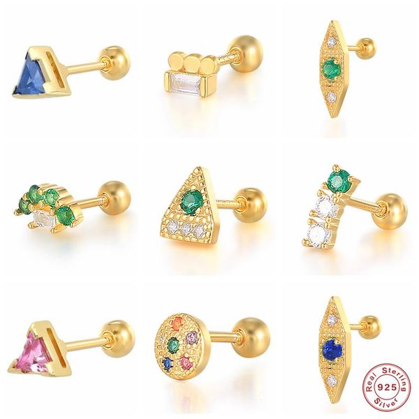 sterling silver colorful zircon piercing stud earrings for women green crystal geometric triangle shape ear gift, Golden;silver
sterling silver colorful zircon piercing stud earrings for women green crystal geometric triangle shape ear gift, Golden;silver