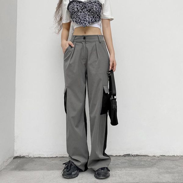 women's pants & capris y2k big pocket cargo patchwork loose trousers trendy high waisted women casual streetwear autumn costume lq16319, Black;white
women's pants & capris y2k big pocket cargo patchwork loose trousers trendy high waisted women casual streetwear autumn costume lq16319, Black;white