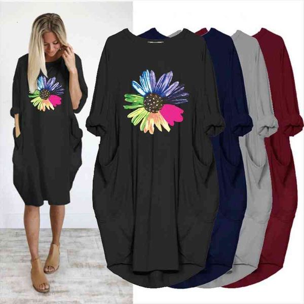 plus size 5xl women midi dress cute sunflower print pocket long sleeve autumn casual vintage party vestidos femme robe, White
plus size 5xl women midi dress cute sunflower print pocket long sleeve autumn casual vintage party vestidos femme robe, White