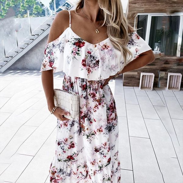 floral print off shoulder womens dresses sling long summer v neck backless female casual irregular boho party robe, Black;gray
floral print off shoulder womens dresses sling long summer v neck backless female casual irregular boho party robe, Black;gray