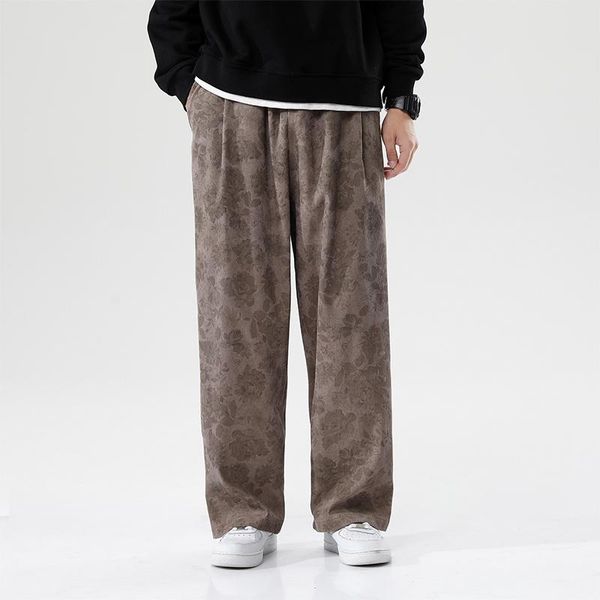 men's pants m-3xl flower pattern elastic waist casual men streetwear wide leg with drawstring trousers plus size clothing, Black
men's pants m-3xl flower pattern elastic waist casual men streetwear wide leg with drawstring trousers plus size clothing, Black