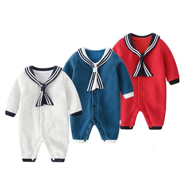 children's clothing pureborn romper cotton autumn winter infant boy girl navy collar new born baby clothes, Blue
children's clothing pureborn romper cotton autumn winter infant boy girl navy collar new born baby clothes, Blue