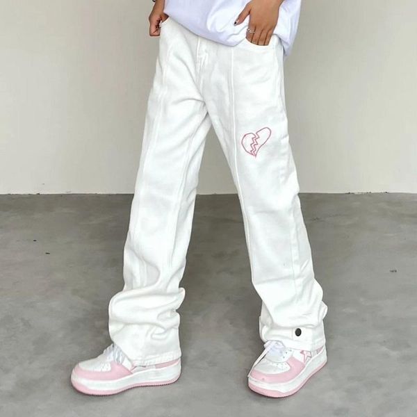 women's pants & capris high street love heart broken embroidered flared loose casual trousers harajuku pocket punk clothes drop size ke, Black;white
women's pants & capris high street love heart broken embroidered flared loose casual trousers harajuku pocket punk clothes drop size ke, Black;white