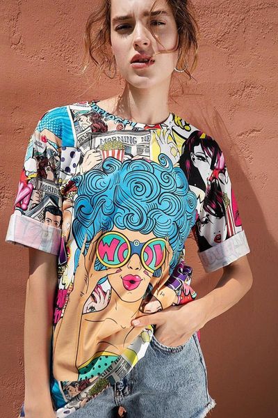 women's t-shirt women printed short-sleeved t-shirts oversize slit sport stylish 2021 fashion, White
women's t-shirt women printed short-sleeved t-shirts oversize slit sport stylish 2021 fashion, White
