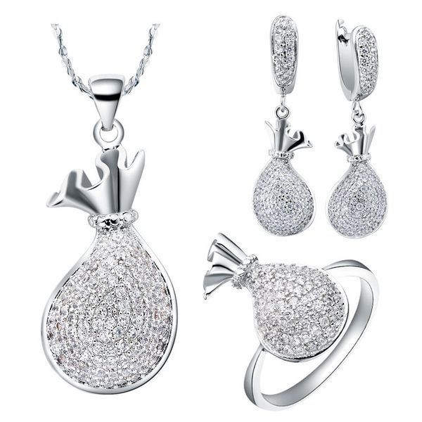 new arrivals wedding jewelry set 925 silver plated white crystal pendant necklace ring earring sets with wallet design, Slivery;golden
new arrivals wedding jewelry set 925 silver plated white crystal pendant necklace ring earring sets with wallet design, Slivery;golden