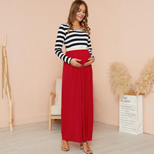 patpat 2021 arrivalmaternity round collar stripes full print color block maxi a long-sleeve dress maternity dresses, White
patpat 2021 arrivalmaternity round collar stripes full print color block maxi a long-sleeve dress maternity dresses, White
