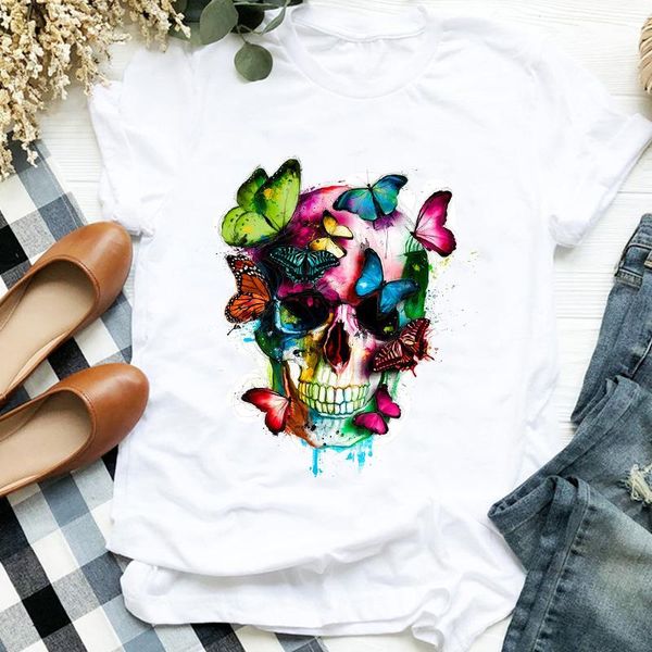 women lady cartoon butterfly cute skull fall womens shirt clothes graphic t-shirt autumn halloween print tshirt female t tee women's, White
women lady cartoon butterfly cute skull fall womens shirt clothes graphic t-shirt autumn halloween print tshirt female t tee women's, White