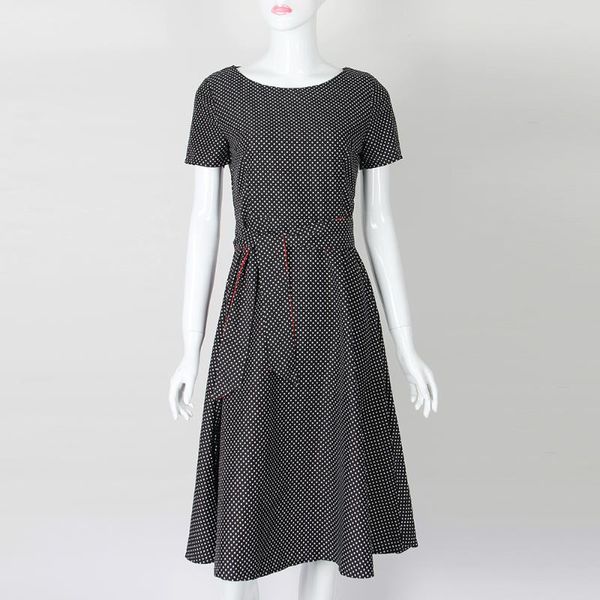 summer dress polka dot retro short sleeve lady mid-length casual party vestidos plus size s -2xl dresses, Black;gray
summer dress polka dot retro short sleeve lady mid-length casual party vestidos plus size s -2xl dresses, Black;gray