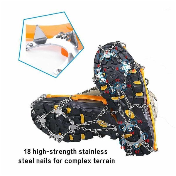 cords, slings and webbing 18 teeth ice snow crampons anti-slip climbing gripper shoe covers spike cleats hiking women men boots1
cords, slings and webbing 18 teeth ice snow crampons anti-slip climbing gripper shoe covers spike cleats hiking women men boots1