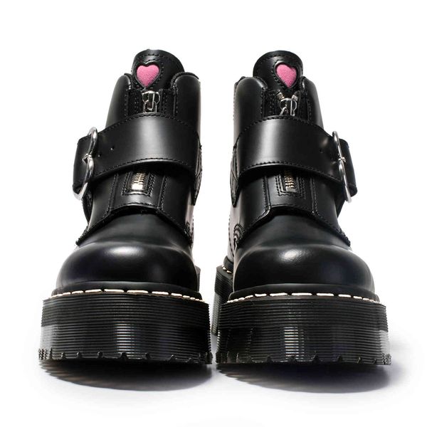 dress shoes women platform genuine leather boots co-branded love section zipper buckle female pink booties fashion casual botas mu, Black
dress shoes women platform genuine leather boots co-branded love section zipper buckle female pink booties fashion casual botas mu, Black