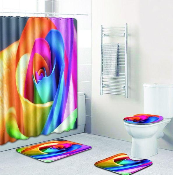 shower curtains 4pcs natural pattern red rose flower polyester bathroom curtain with anti-slip bath mat carpet set washable
shower curtains 4pcs natural pattern red rose flower polyester bathroom curtain with anti-slip bath mat carpet set washable