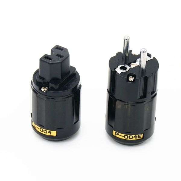 smart power plugs 1pair p004e +c004 rhodium plated eur schuko ac eu plug c004 iec connector