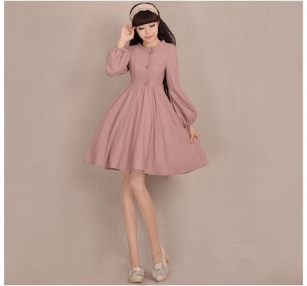 casual dresses 2021 spring women dress elegant solid lantern sleeve o neck midi vestidos clothing, Black;gray
casual dresses 2021 spring women dress elegant solid lantern sleeve o neck midi vestidos clothing, Black;gray