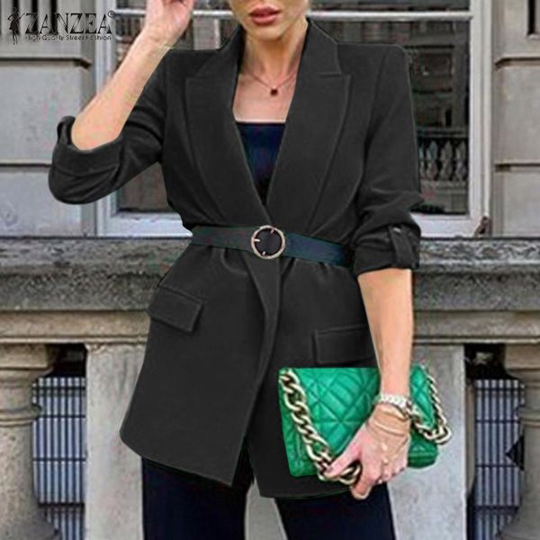 women's suits & blazers 2022 spring casual female fashion women belted blazer office lady long sleeve coats loose lapel pockets overs, White;black
women's suits & blazers 2022 spring casual female fashion women belted blazer office lady long sleeve coats loose lapel pockets overs, White;black
