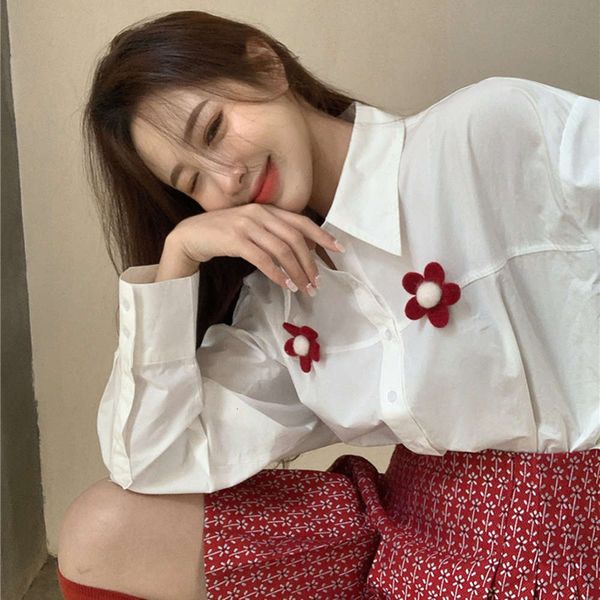 party dresses white korean version ins loose little safflower medium length shirt cardigan spring long sleeve fashion t3er, White;black
party dresses white korean version ins loose little safflower medium length shirt cardigan spring long sleeve fashion t3er, White;black
