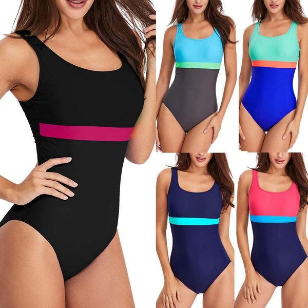 women's swimwear bikini 2021 fashion color matching one-piece sports beautiful back swimsuit bathing suit women, White;black
women's swimwear bikini 2021 fashion color matching one-piece sports beautiful back swimsuit bathing suit women, White;black