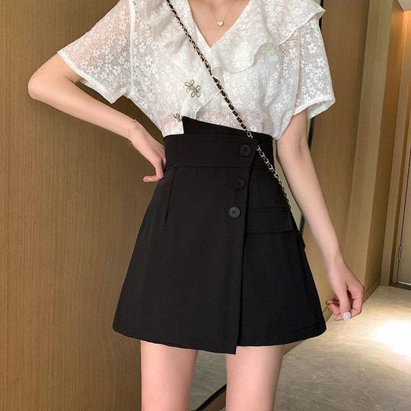 women's shorts pants women high waist loose slim casual a-line wide-leg female spring summer korean elegant mini, White;black
women's shorts pants women high waist loose slim casual a-line wide-leg female spring summer korean elegant mini, White;black
