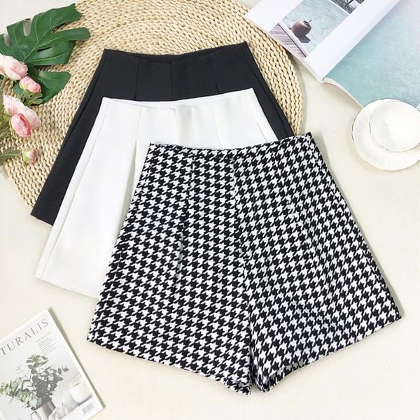 women's shorts vintage casual plaid zip up summer high waisted thin women fashion elegant straight wide legs baggy loose short clothes, White;black
women's shorts vintage casual plaid zip up summer high waisted thin women fashion elegant straight wide legs baggy loose short clothes, White;black