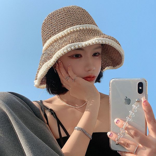 hat children's woven pearl straw hat summer thin sunshade beach travel big head wai fisherman fashion, Yellow
hat children's woven pearl straw hat summer thin sunshade beach travel big head wai fisherman fashion, Yellow