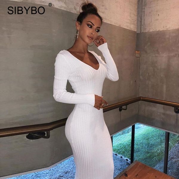sibybo winter ribbed knitted cotton dress women off shoulder long sleeve bodycon dresses elastic slim party vestidos 2021, Black;gray
sibybo winter ribbed knitted cotton dress women off shoulder long sleeve bodycon dresses elastic slim party vestidos 2021, Black;gray