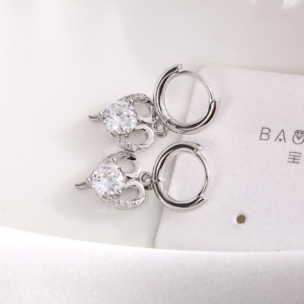 dangle & chandelier ring gang korean love temperament fashion inlaid with pink zircon exquisite copper earrings, Silver
dangle & chandelier ring gang korean love temperament fashion inlaid with pink zircon exquisite copper earrings, Silver