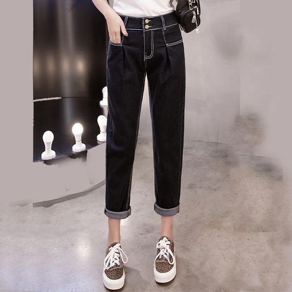 women's jeans boyfriends mom loose ankle length denim pants fashion female plus size streetwear vintage high waist trousers, Blue
women's jeans boyfriends mom loose ankle length denim pants fashion female plus size streetwear vintage high waist trousers, Blue