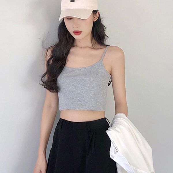 women's tanks & camis summer casual solid vest fashion straps stitching exposed navel lightweight short slim bottoming camisole female, White
women's tanks & camis summer casual solid vest fashion straps stitching exposed navel lightweight short slim bottoming camisole female, White