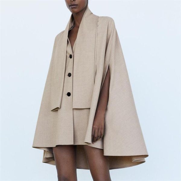 women's trench coats solid color loose cape coat vintage v neck female outerwear chic single breasted long 2021 autumn winter, Tan;black
women's trench coats solid color loose cape coat vintage v neck female outerwear chic single breasted long 2021 autumn winter, Tan;black