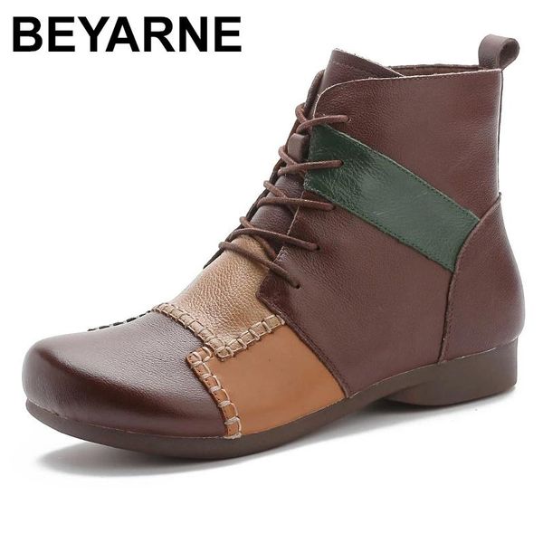 boots beyarne women 2021 autumn mixed colors patchwork genuine leather round toe short flat heel ankle, Black
boots beyarne women 2021 autumn mixed colors patchwork genuine leather round toe short flat heel ankle, Black