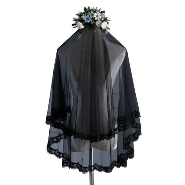 bridal veils wedding veil with lace edge black illusion tulle sheer hair accessories for bride 1 or 2 tier short length 94pa
bridal veils wedding veil with lace edge black illusion tulle sheer hair accessories for bride 1 or 2 tier short length 94pa