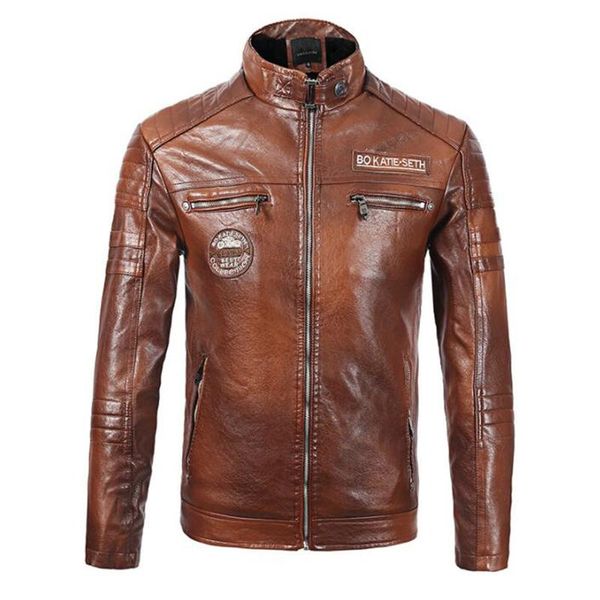 men's suits & blazers motorcycle pu leather jacket men winter plus velvet thicken leisure embroidery badge stand collar casaco masculin, White;black
men's suits & blazers motorcycle pu leather jacket men winter plus velvet thicken leisure embroidery badge stand collar casaco masculin, White;black