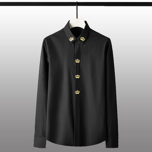 tee polo shirt shirt shirt cotton solid color men luxury golden embroidery long sleeve mens fashion slim fit male shirts 4xl, White;black
tee polo shirt shirt shirt cotton solid color men luxury golden embroidery long sleeve mens fashion slim fit male shirts 4xl, White;black