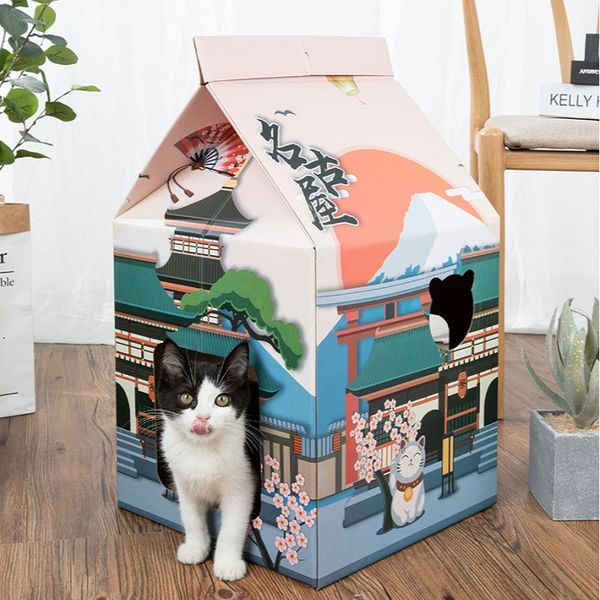 corrugated papper mik box cat house home bed breathabe rabbit kitten cat nest scratch pad cardboard for pet cat seeping house
corrugated papper mik box cat house home bed breathabe rabbit kitten cat nest scratch pad cardboard for pet cat seeping house