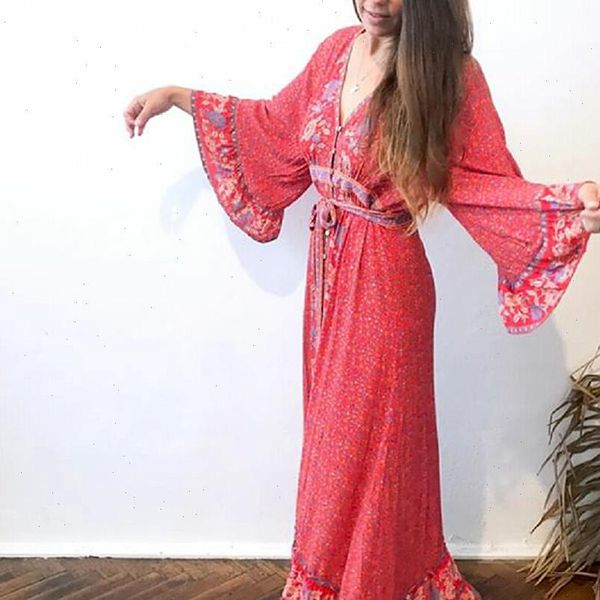 boho red rayon floral women dress print summer v neck with adjustable belt gypsy maxi vestidos, Black;gray
boho red rayon floral women dress print summer v neck with adjustable belt gypsy maxi vestidos, Black;gray