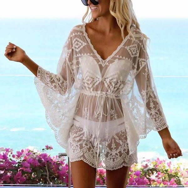 summer women perspective bikini cover up floral lace hollow crochet swimsuit bathing suit beachwear tunic beach dress women's swimwear, White;black
summer women perspective bikini cover up floral lace hollow crochet swimsuit bathing suit beachwear tunic beach dress women's swimwear, White;black