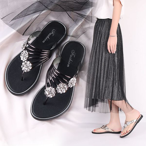luxury slippers summer clip foot women's flops inlaid with diamond phnom penh beach sho flat bottom comfortable flip flop indoor and, Black
luxury slippers summer clip foot women's flops inlaid with diamond phnom penh beach sho flat bottom comfortable flip flop indoor and, Black