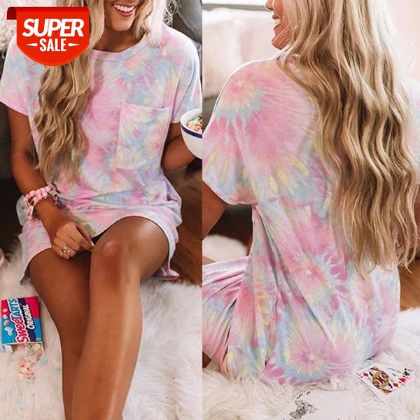 women stylish short sleeve tie-dye print dress summer fashion round neck pockets casual mini for ladies homewear #vh7j, White;black
women stylish short sleeve tie-dye print dress summer fashion round neck pockets casual mini for ladies homewear #vh7j, White;black